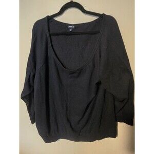 TORRID Plus Size 4 black French terry off shoulder Lightweight sweatshirt Top